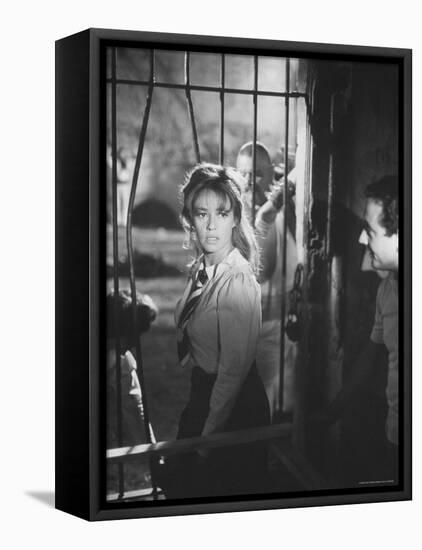 Actress Jeanne Moreau During Filming of "Viva Maria"-Ralph Crane-Framed Premier Image Canvas