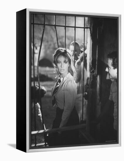 Actress Jeanne Moreau During Filming of "Viva Maria"-Ralph Crane-Framed Premier Image Canvas