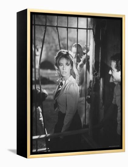 Actress Jeanne Moreau During Filming of "Viva Maria"-Ralph Crane-Framed Premier Image Canvas