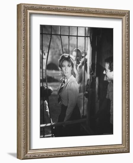 Actress Jeanne Moreau During Filming of "Viva Maria"-Ralph Crane-Framed Premium Photographic Print