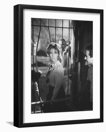 Actress Jeanne Moreau During Filming of "Viva Maria"-Ralph Crane-Framed Premium Photographic Print