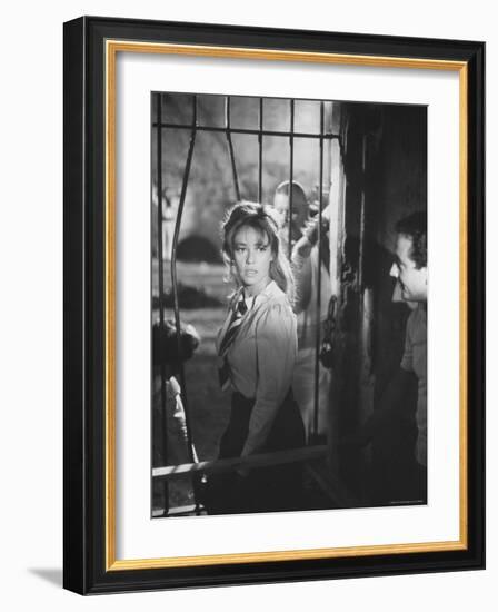 Actress Jeanne Moreau During Filming of "Viva Maria"-Ralph Crane-Framed Premium Photographic Print