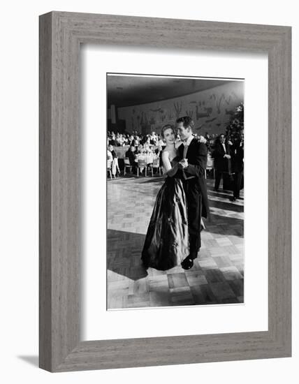 Actress Joanne Woodward Dances with Paul Newman at the 1st Governor's Ball, Beverly Hilton Hotel-J. R. Eyerman-Framed Photographic Print