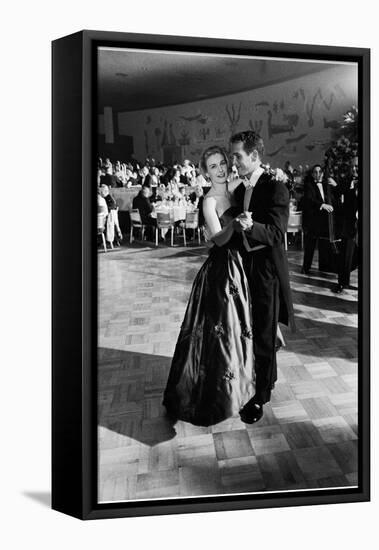 Actress Joanne Woodward Dances with Paul Newman at the 1st Governor's Ball, Beverly Hilton Hotel-J. R. Eyerman-Framed Premier Image Canvas