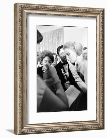 Actress Joanne Woodward Holding Her Best Actress Oscar for "Three Faces of Eve", L.A, CA, 1958-Ralph Crane-Framed Photographic Print