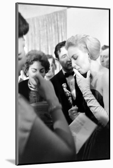 Actress Joanne Woodward Holding Her Best Actress Oscar for "Three Faces of Eve", L.A, CA, 1958-Ralph Crane-Mounted Photographic Print