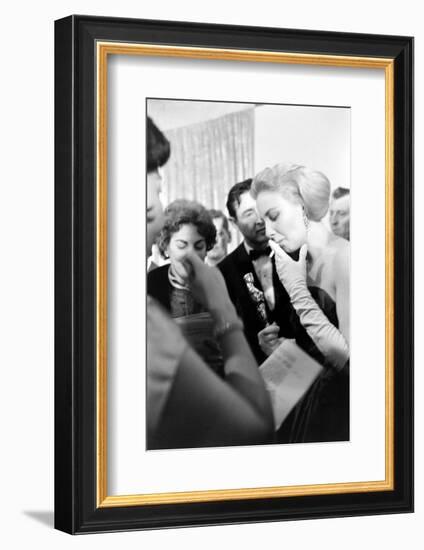 Actress Joanne Woodward Holding Her Best Actress Oscar for "Three Faces of Eve", L.A, CA, 1958-Ralph Crane-Framed Photographic Print