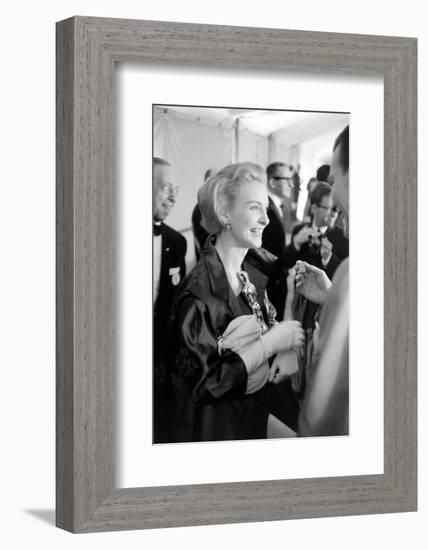 Actress Joanne Woodward Holds Her Best Actress Award for "Three Faces of Eve", 1958-Ralph Crane-Framed Photographic Print