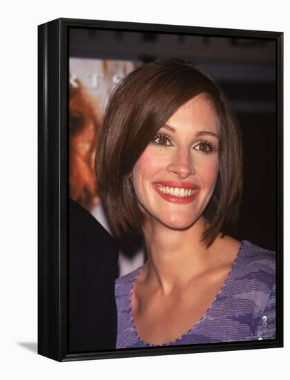 Actress Julia Roberts at Premiere of Her Film "My Best Friend's Wedding"-Dave Allocca-Framed Premier Image Canvas