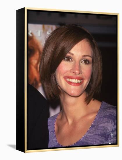 Actress Julia Roberts at Premiere of Her Film "My Best Friend's Wedding"-Dave Allocca-Framed Premier Image Canvas