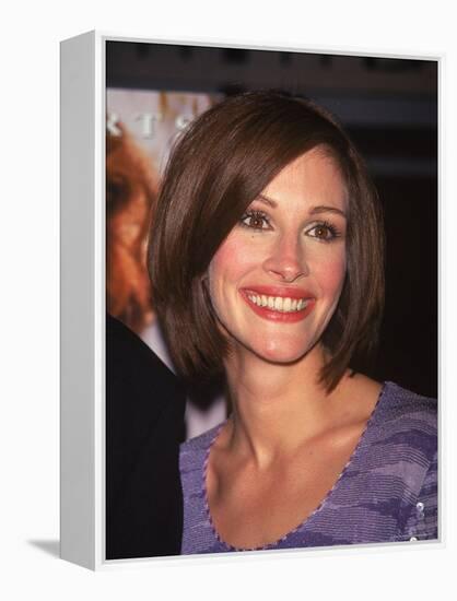 Actress Julia Roberts at Premiere of Her Film "My Best Friend's Wedding"-Dave Allocca-Framed Premier Image Canvas