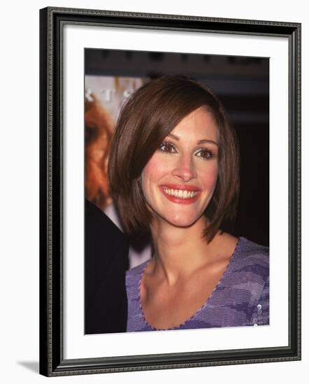 Actress Julia Roberts at Premiere of Her Film "My Best Friend's Wedding"-Dave Allocca-Framed Premium Photographic Print