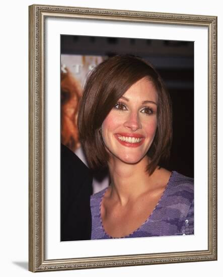 Actress Julia Roberts at Premiere of Her Film "My Best Friend's Wedding"-Dave Allocca-Framed Premium Photographic Print