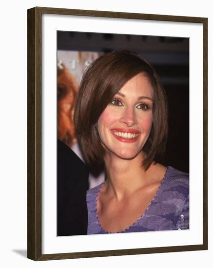 Actress Julia Roberts at Premiere of Her Film "My Best Friend's Wedding"-Dave Allocca-Framed Premium Photographic Print