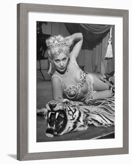 Actress Kim Novak in Title Role Performing Hoochie-Coochie Dance in the Movie "Jeanne Eagels"-J^ R^ Eyerman-Framed Premium Photographic Print