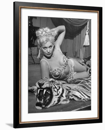 Actress Kim Novak in Title Role Performing Hoochie-Coochie Dance in the Movie "Jeanne Eagels"-J^ R^ Eyerman-Framed Premium Photographic Print