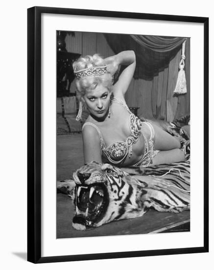 Actress Kim Novak in Title Role Performing Hoochie-Coochie Dance in the Movie "Jeanne Eagels"-J^ R^ Eyerman-Framed Premium Photographic Print