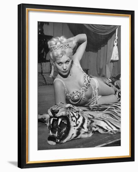 Actress Kim Novak in Title Role Performing Hoochie-Coochie Dance in the Movie "Jeanne Eagels"-J^ R^ Eyerman-Framed Premium Photographic Print