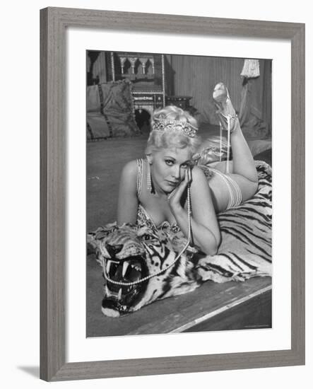 Actress Kim Novak in Title Role Performing Hoochie-Coochie Dance in the Movie "Jeanne Eagels"-J^ R^ Eyerman-Framed Premium Photographic Print