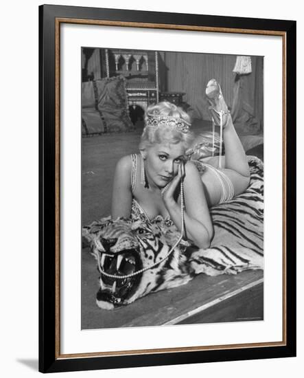 Actress Kim Novak in Title Role Performing Hoochie-Coochie Dance in the Movie "Jeanne Eagels"-J^ R^ Eyerman-Framed Premium Photographic Print