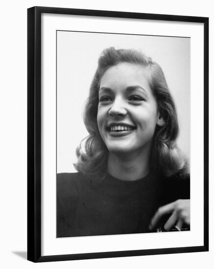 Actress Lauren Bacall at Gotham Hotel-Nina Leen-Framed Premium Photographic Print