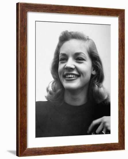 Actress Lauren Bacall at Gotham Hotel-Nina Leen-Framed Premium Photographic Print