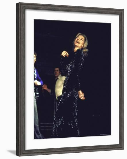 Actress Lauren Bacall Performing in Broadway Musical "Applause"-John Dominis-Framed Premium Photographic Print