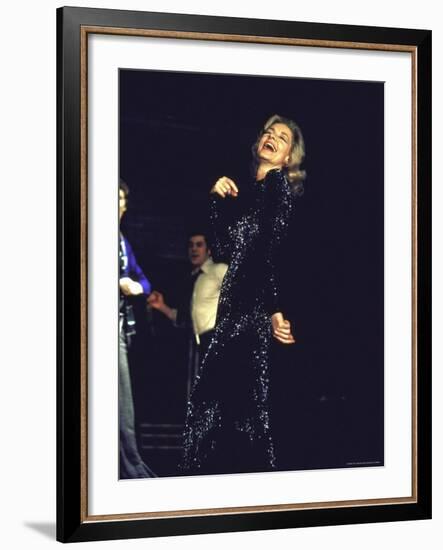 Actress Lauren Bacall Performing in Broadway Musical "Applause"-John Dominis-Framed Premium Photographic Print