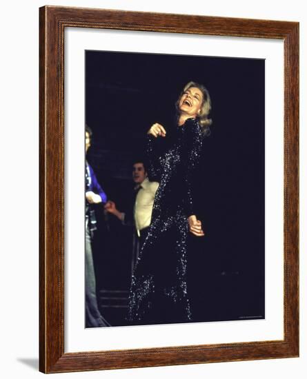 Actress Lauren Bacall Performing in Broadway Musical "Applause"-John Dominis-Framed Premium Photographic Print