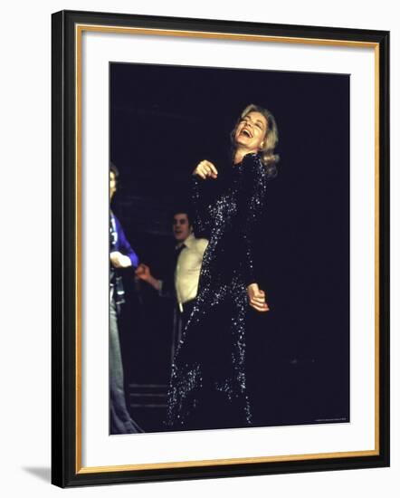 Actress Lauren Bacall Performing in Broadway Musical "Applause"-John Dominis-Framed Premium Photographic Print