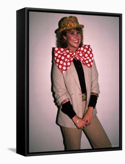 Actress Linda Blair, Wearing over Sized Bow Tie-Ann Clifford-Framed Premier Image Canvas