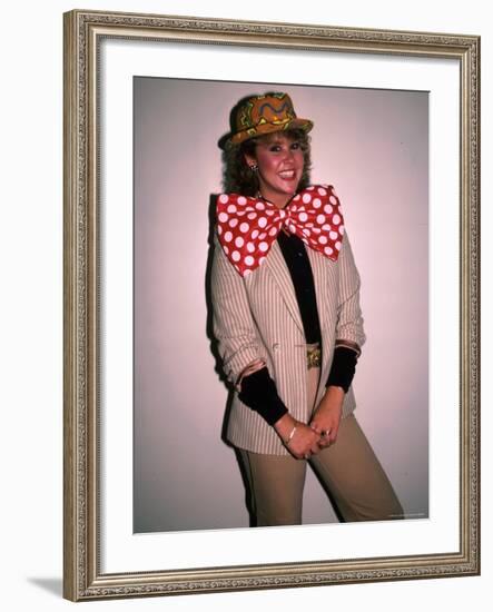 Actress Linda Blair, Wearing over Sized Bow Tie-Ann Clifford-Framed Premium Photographic Print