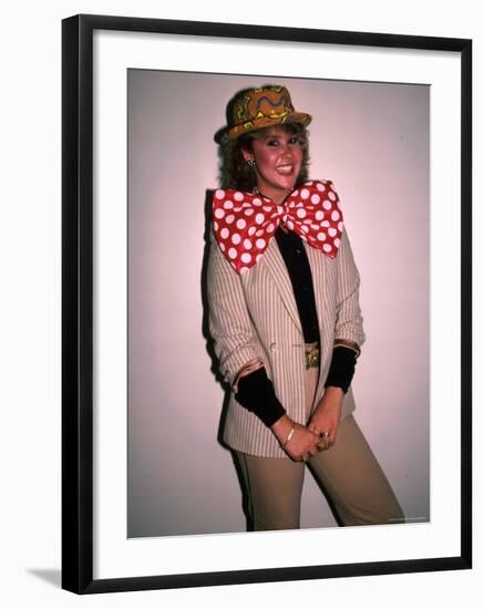 Actress Linda Blair, Wearing over Sized Bow Tie-Ann Clifford-Framed Premium Photographic Print