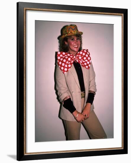 Actress Linda Blair, Wearing over Sized Bow Tie-Ann Clifford-Framed Premium Photographic Print