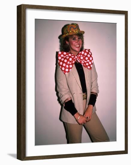 Actress Linda Blair, Wearing over Sized Bow Tie-Ann Clifford-Framed Premium Photographic Print