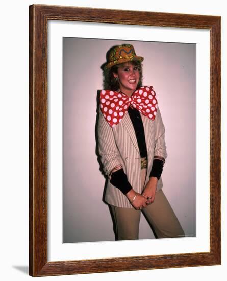 Actress Linda Blair, Wearing over Sized Bow Tie-Ann Clifford-Framed Premium Photographic Print