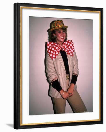 Actress Linda Blair, Wearing over Sized Bow Tie-Ann Clifford-Framed Premium Photographic Print