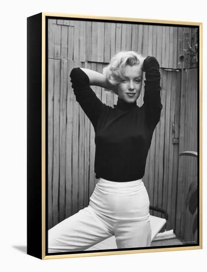 Actress Marilyn Monroe Playfully Elegant, at Home-Alfred Eisenstaedt-Framed Premier Image Canvas