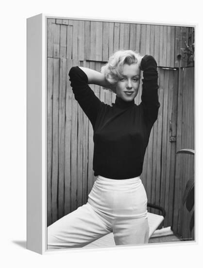 Actress Marilyn Monroe Playfully Elegant, at Home-Alfred Eisenstaedt-Framed Premier Image Canvas