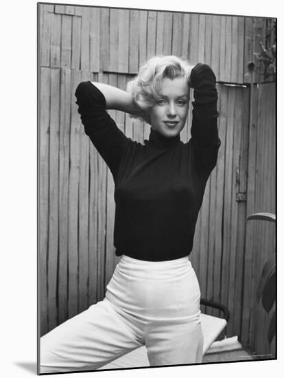 Actress Marilyn Monroe Playfully Elegant, at Home-Alfred Eisenstaedt-Mounted Premium Photographic Print