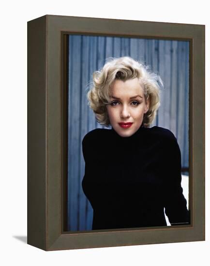 Actress Marilyn Monroe Posing at Home in Her Backyard-Alfred Eisenstaedt-Framed Premier Image Canvas