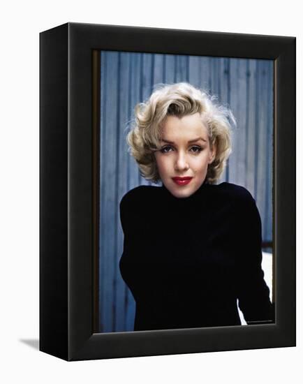Actress Marilyn Monroe Posing at Home in Her Backyard-Alfred Eisenstaedt-Framed Premier Image Canvas