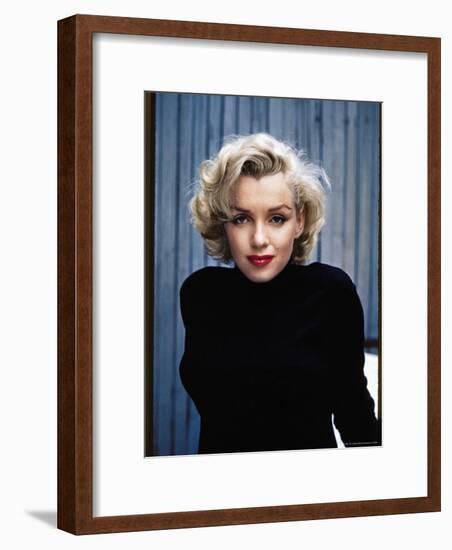 Actress Marilyn Monroe Posing at Home in Her Backyard-Alfred Eisenstaedt-Framed Premium Photographic Print