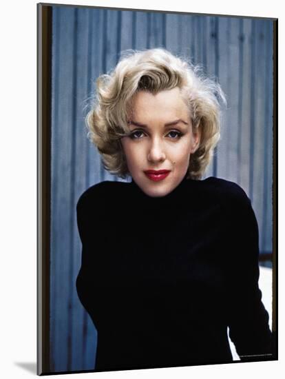 Actress Marilyn Monroe Posing at Home in Her Backyard-Alfred Eisenstaedt-Mounted Premium Photographic Print