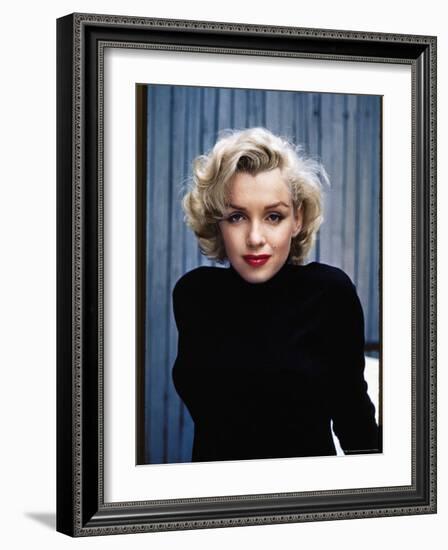 Actress Marilyn Monroe Posing at Home in Her Backyard-Alfred Eisenstaedt-Framed Premium Photographic Print