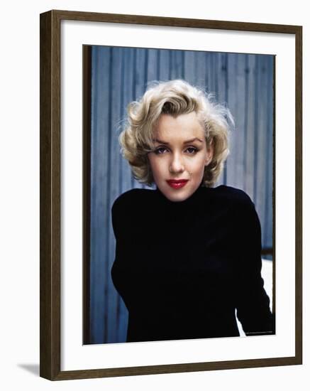 Actress Marilyn Monroe Posing at Home in Her Backyard-Alfred Eisenstaedt-Framed Premium Photographic Print