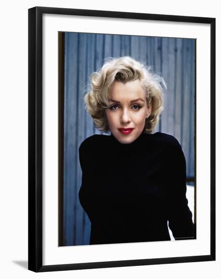 Actress Marilyn Monroe Posing at Home in Her Backyard-Alfred Eisenstaedt-Framed Premium Photographic Print