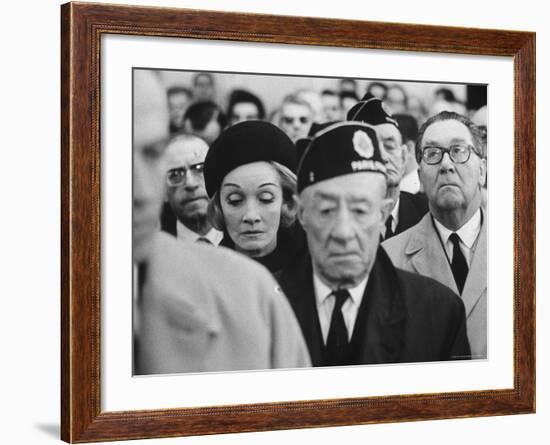 Actress Marlene Dietrich, at Memorial Service for John F. Kennedy, Headquarters of American Legion-Ralph Crane-Framed Premium Photographic Print