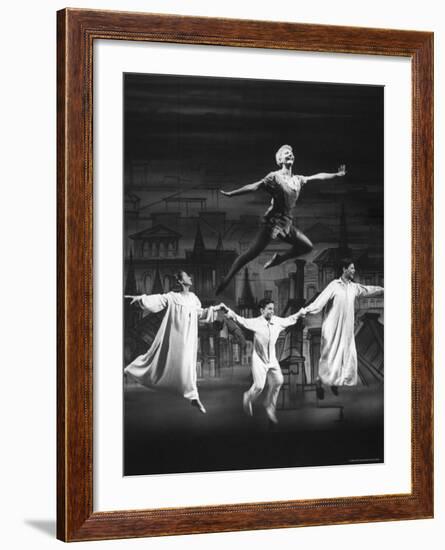 Actress Mary Martin Gives kids a Flying Lesson in the Broadway Production of Musical "Peter Pan"-Allan Grant-Framed Premium Photographic Print