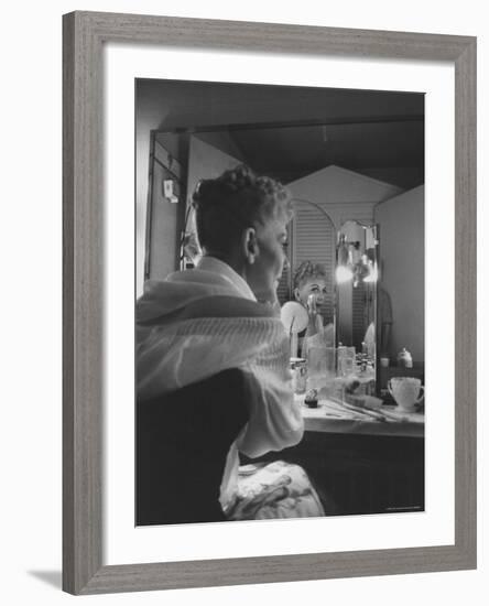 Actress Mary Martin Putting on Her Makeup-Yale Joel-Framed Premium Photographic Print